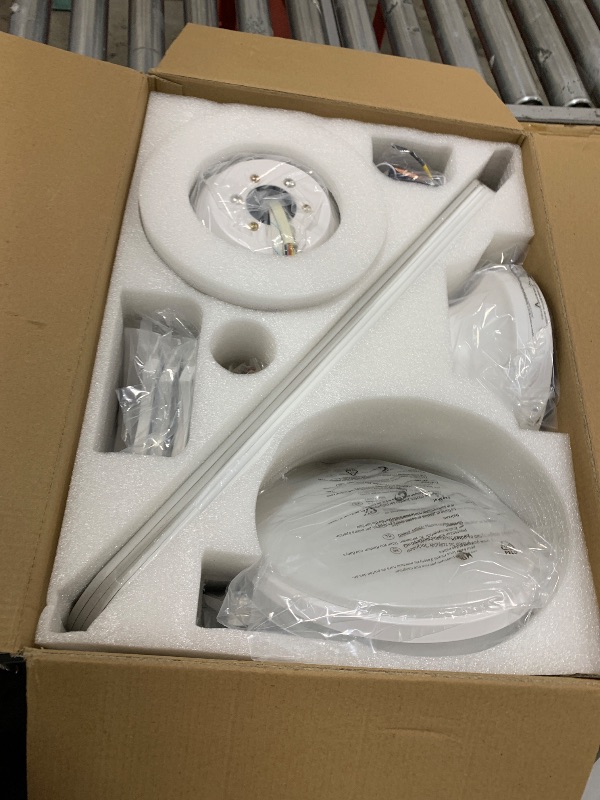 Photo 1 of Ceiling Fans with Lights- 52" RGB Low Profile Indoor Ceiling Fan with Light and Remote/APP Control, Flush Mount, LED Dimmable DC Reversible Modern Ceiling Fan for Bedroom?White?