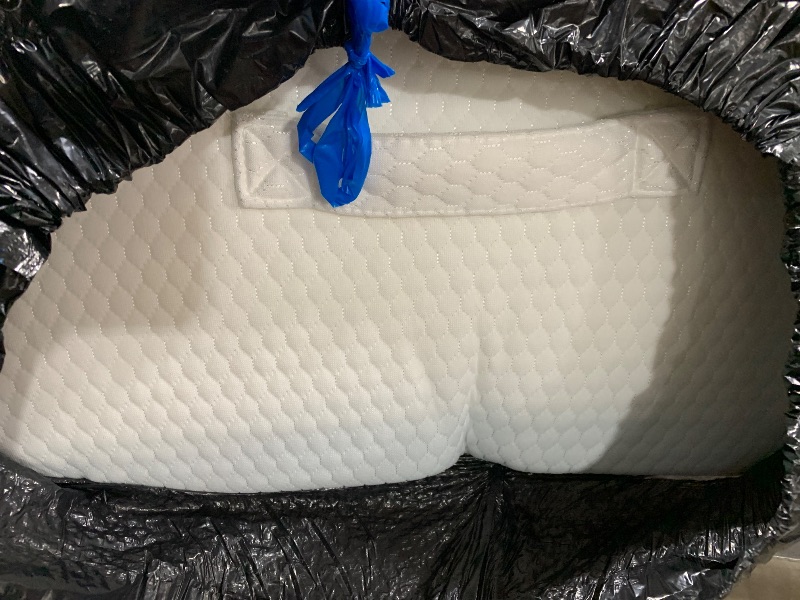 Photo 1 of Bedluxe Wedge Pillow for Sleeping, 12 inch Bed Wedge Pillow, Elevated Body Pillow for Back Support, Acid Reflux, Leg, Neck Pain, Snoring, Triangle Pillow Wedge - Cooling Memory Foam Top, White/Grey