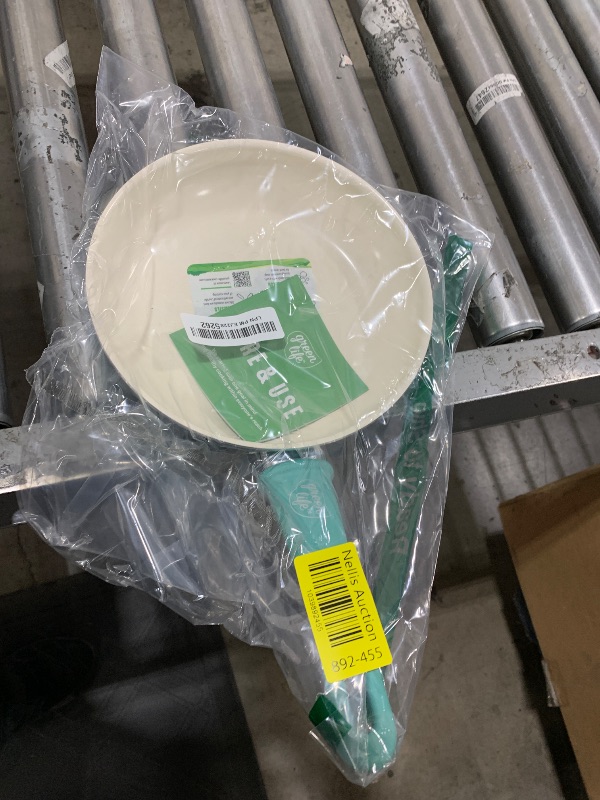 Photo 1 of GreenLife Soft Grip 8” Frypan Skillet and Spatula Breakfast Cookware Set, PFAS-Free Ceramic Nonstick, Silicon Spatula with Bamboo Handle, Egg Omelette, Dishwasher Safe, Stay-Cool Handles, Turquoise