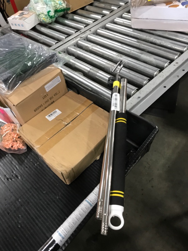 Photo 1 of Frebuta Clothes Hook Pole Heavy Duty, 36" to 65" Long Research Pole with Hook Sponge Long Handle Telescoping Pole Stainless Steel Tube S Hook Closet for Reaching Extending Rod Hang High Area Top