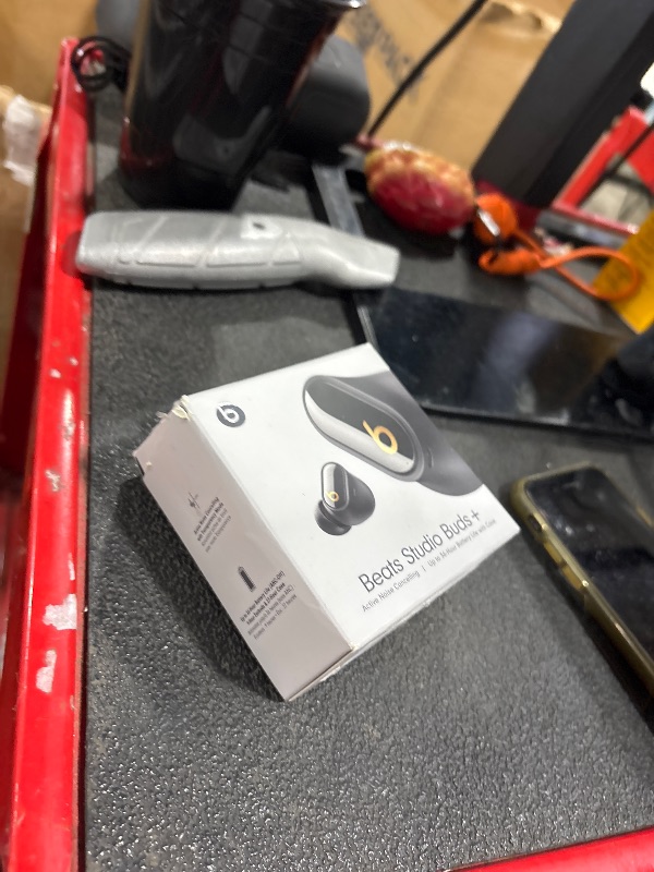 Photo 1 of Beats Studio Buds + | True Wireless Noise Cancelling Earbuds, Enhanced Apple & Android Compatibility, Built-in Microphone, Sweat Resistant Bluetooth Headphones, Spatial Audio - Black/Gold