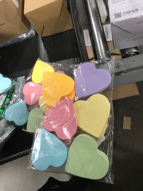 Photo 1 of Mr. Pen Heart Shaped Sticky Notes, 12 Pads of 60 Sheets Each, Assorted Pastel Colors, Heart Shaped Note Pads, Ideal for Organization
