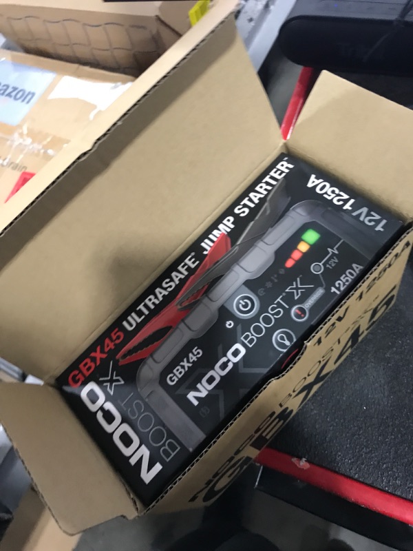 Photo 1 of NOCO Boost X GBX45 1250A 12V UltraSafe Portable Lithium Jump Starter, Car Battery Booster Pack, USB-C Powerbank Charger, and Jumper Cables for up to 6.5-Liter Gas and 4.0-Liter Diesel Engines