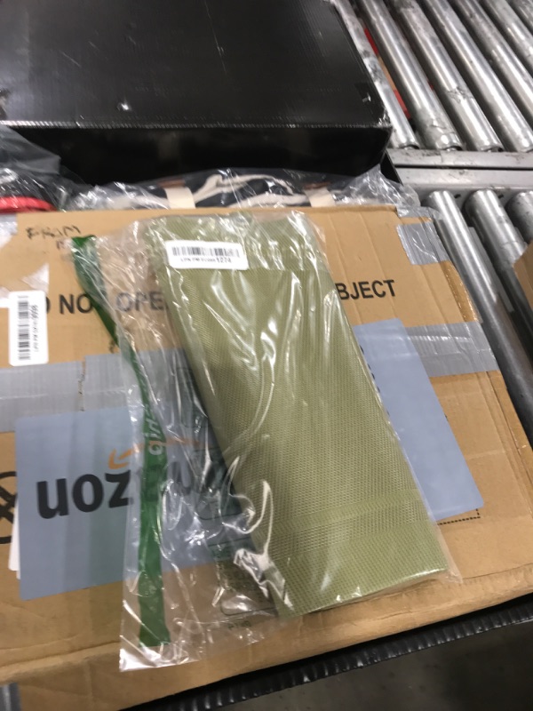 Photo 1 of SHACOS Woven Vinyl Placemats Set of 6 Wipe Clean Place Mats for Dining Table Heat Resistant PVC Weave Table Mats Indoor Outdoor (6, Frame Olive Green)