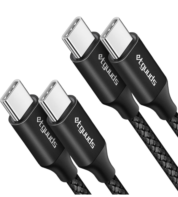 Photo 1 of etguuds USB C to USB C Cable 3ft, 2-Pack 60W USBC to USBC Cord, Type C to C Charger Cable Fast Charging for iPhone 16 15 Pro Max Plus, for Samsung Galaxy S24 S23 S22, for MacBook/iPad, Pixel