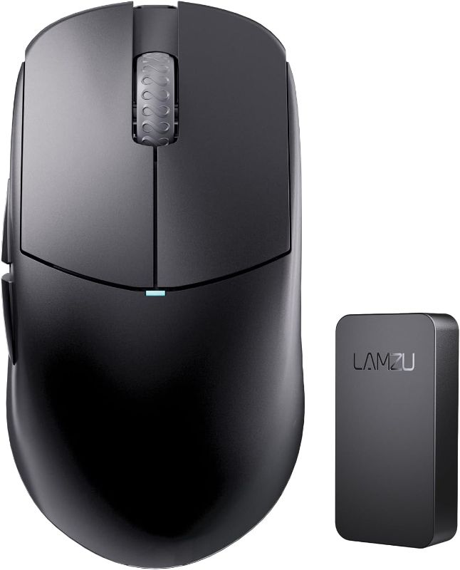 Photo 1 of Lamzu Atlantis Mini 4K Wireless Gaming Mouse, Ultra Lightweight 51g, 26000 DPI, Symmetrical, Mechanical Switch, Silver TTC Encoder, PAW3395 Sensor, MCU Nordic 52840-4k Dongle Included