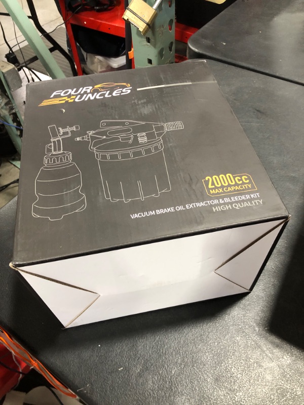 Photo 1 of FOUR UNCLES 2L Brake Bleeder Vacuum Pump Kit - Pneumatic Brake Fluid Extractor with 1L Refilling Bottle & Adapters for Automotive Bleeding, One-Person Operation