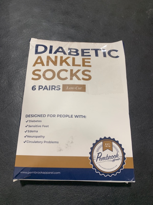 Photo 1 of Pembrook Black Diabetic Socks for Men & Women - 6 Pairs | Ankle Low Cut Stretch Top Mens Diabetic Socks for Neuropathy | Moisture Wicking