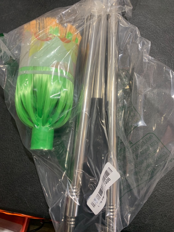 Photo 1 of Cobweb Duster with Extension Pole?,Medium Stiff Bristles Cobweb Duster Head ?59" Adjustable Stainless Steel Pole Ceiling Fan Duster for Cleaning Dust, Spider Webs, and Multiple Application Scenarios