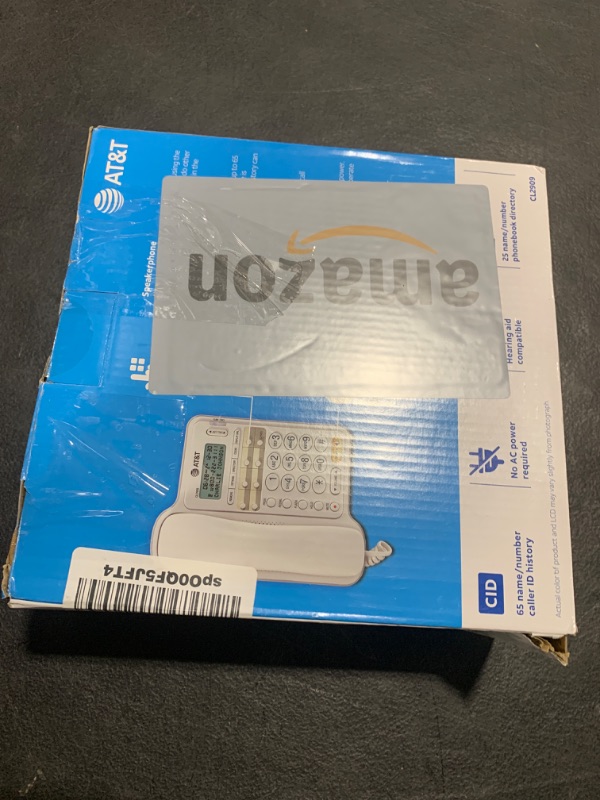 Photo 1 of AT&T CL2909 Corded Phone with Speakerphone and Caller ID/Call Waiting, White