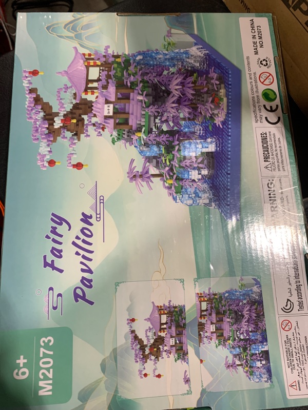 Photo 1 of CAXIMSY Peach Blossom Pond Building Blocks Set,Building Blocks Set Gifts for Adults and Kids, Micro Bricks Cherry Blossom Tree House Kit with LED Light and Display Box?2500+Pieces?