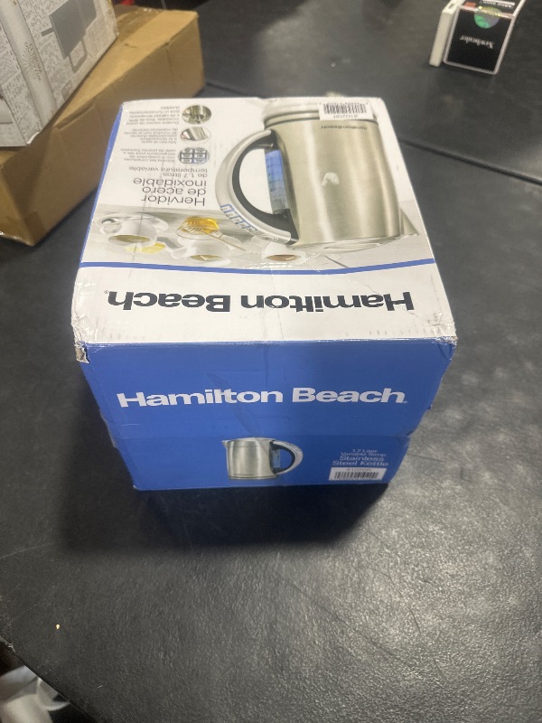 Photo 1 of Hamilton Beach 1.7 Liter Temperature Control Electric Kettle, Water Boiler & Heater, Fast Boiling 1500 Watts, BPA Free, Cordless, Auto-Shutoff and Boil-Dry Protection, Stainless Steel (41020R)