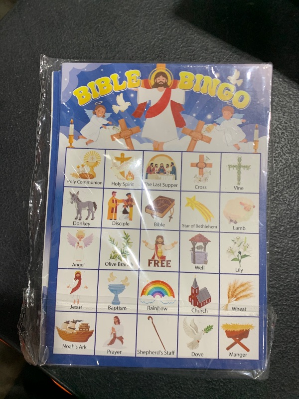 Photo 1 of 24 Players Bible Bingo Game, Christian Bible School Decorations, Bingo Cards, Bingo Game for Adults, Holiday Party Favors Supplies