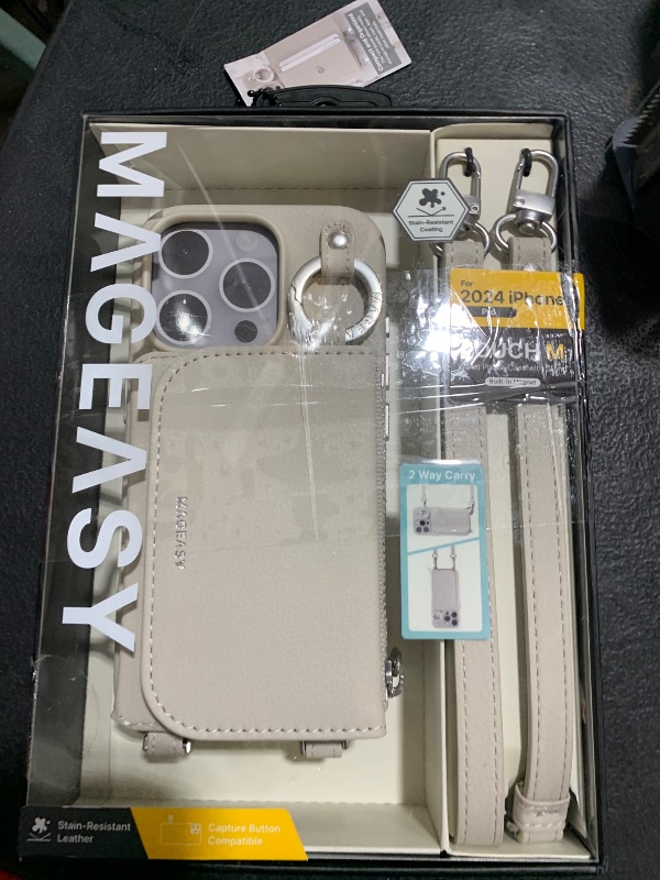 Photo 1 of MAGEASY Designed for iPhone 16 Pro Wallet Case 6.3" - Detachable Wallet Case with Crossbody Strap, 16ft Ultimate Drop Protection, [The Only Phone Case with Purse Compatible with MagSafe] | Pouch M