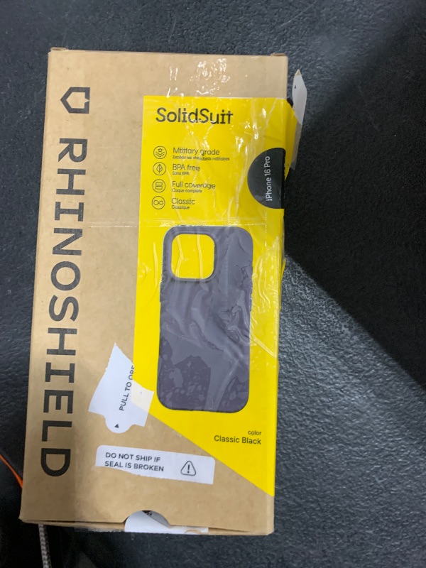 Photo 1 of RhinoShield Case Compatible with [iPhone 16 Pro] | SolidSuit - Shock Absorbent Slim Design Protective Cover with Premium Matte Finish 3.5M / 11ft Drop Protection - Classic Black