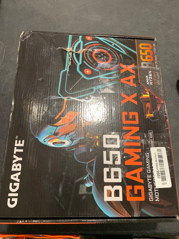 Photo 1 of GIGABYTE B650 Gaming X AX (AM5/ LGA 1718/ AMD/ B650/ ATX/ 5-Year Warranty/ DDR5/ PCIe 4.0 M.2/ PCIe 4.0/ USB 3.2 Gen2x2 Type-C/AMD Wi-Fi 6E/ Realtek 2.5GbE LAN/Motherboard)