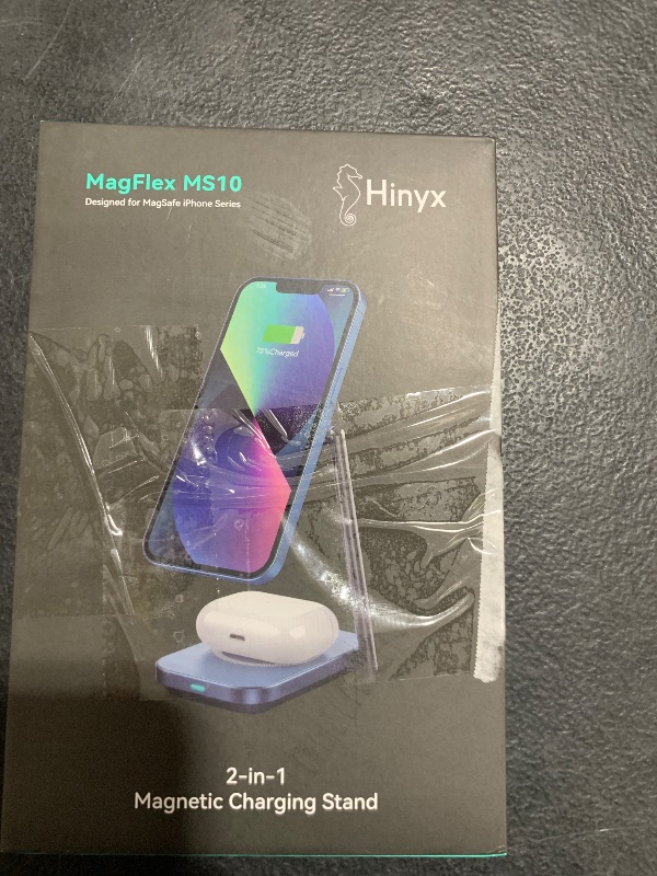Photo 1 of 2-in-1 MagSafe Charger Stand, 20W Foldable Travel Fast Magnetic Wireless Charger, Zinc Alloy Wireless Charging Station for iPhone 15/14/13/12 Series, AirPods Pro/3/2
