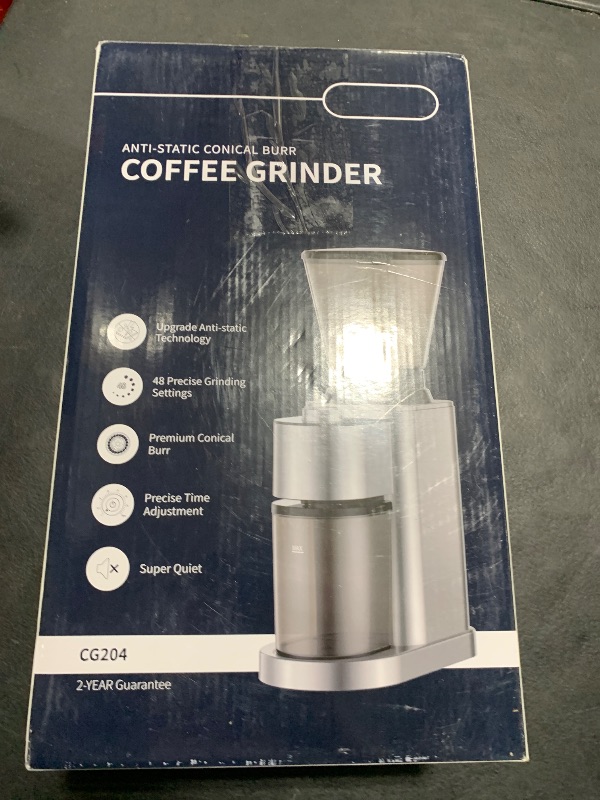 Photo 1 of TWOMEOW Conical Burr Coffee Grinder Electric, Upgrade Anti-static Electric Espresso Coffee Bean Grinder for Home Use,48 Precise Grind Settings for 2-20 Cups, Stainless Steel
