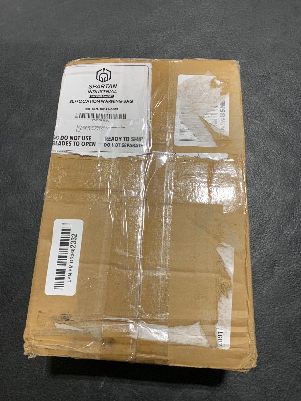 Photo 1 of Spartan Industrial - 6” X 9” (1000 Count) Self Seal Clear Poly Bags with Suffocation Warning for Packaging, Shipping - Resealable Glue