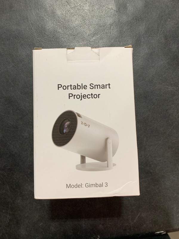 Photo 1 of Smart Mini Projector WiFi6 Bluetooth 5.0 XGODY Gimbal 3 Protable Projector 12000L Support 4K with Android TV 11.0, Auto Keystone Correction Video Projector, 180°Rotatable Stand for Home Movie?White?