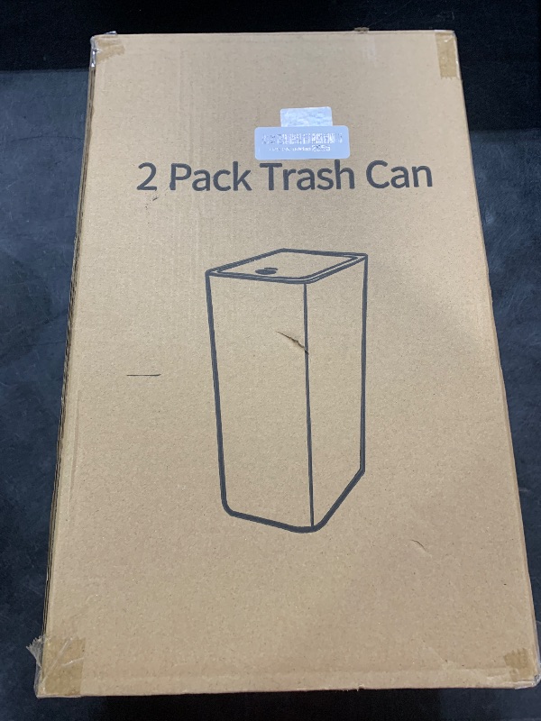 Photo 1 of ITCPRL Bathroom Trash Can with Lid, 2 Pack 4 Gallons/15 Liters Garbage Can with Pop-Up Lid, Small Plastic Trash Can, Slim Trash Bin Waste Basket for Bathroom, Bedroom, Office, Living Room(Black)