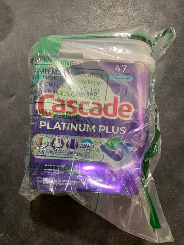 Photo 1 of Cascade Platinum Plus Dishwasher Pods, Dishwasher Detergent, Dish Detergent Soap, Mountain, 47 Count