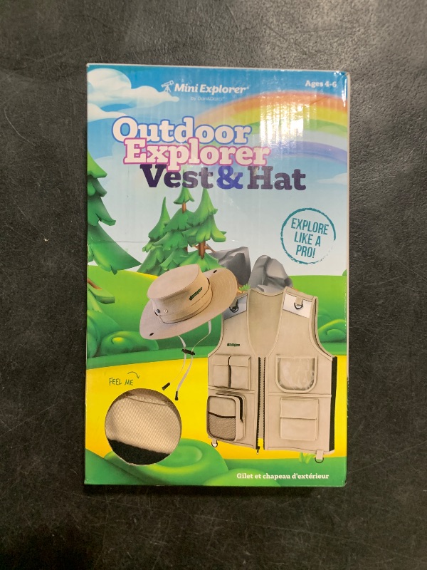 Photo 1 of Kids Explorer Vest and Hat Costume - Backyard Safari Cargo Vest Kid Outdoor Activity - Gifts for Young Kids, Boys and Girls Ages 3-6