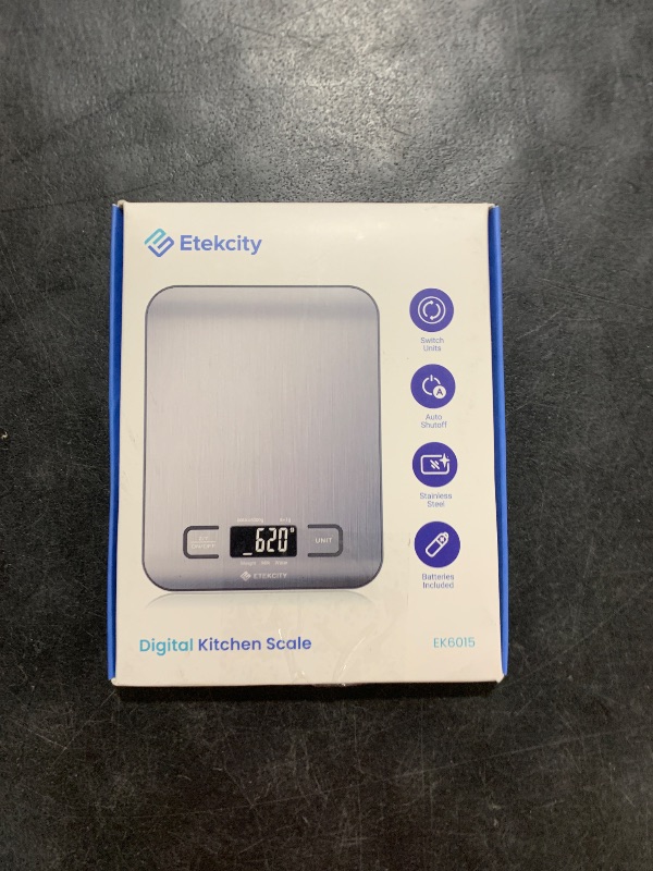 Photo 1 of Etekcity Food Kitchen Scale, Digital Grams and Ounces for Weight Loss, Baking, Cooking, Keto and Meal Prep, LCD Display, Medium, 304 Stainless Steel