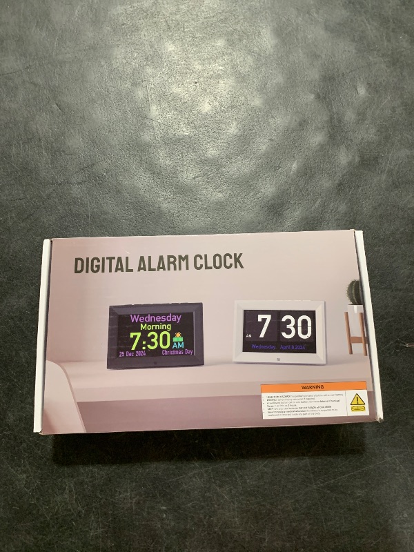 Photo 1 of GOLOZA 7'' Digital Calendar Clock, Talking Clock with 10 Volumes, 6 Display with 10 Color Modes, Auto Dimmable, Alarms & Birthday & Holiday Reminders, 3 Pill Reminders Clocks for Kids Adults Seniors