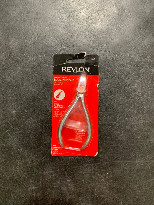 Photo 1 of Revlon No-Ricochet Nail Nipper, Mess-Free Cuticle Remover Tool with Magnetic Shield for No Fly-Away Clippings, Made with Stainless Steel and Precision Blade, Easy Grip, 1 Count