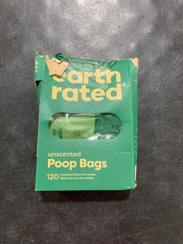 Photo 1 of Earth Rated Dog Poop Bags with Handles, Extra Wide, Easy Tie and Guaranteed Leakproof, Unscented, 120 Handle Bags