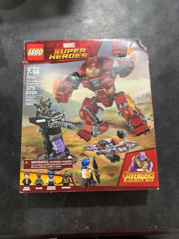 Photo 1 of LEGO Marvel Super Heroes Avengers: Infinity War The Hulkbuster Smash-Up 76104 Building Kit features Proxima Midnight, Outrider, and Bruce Banner figures (375 Pieces)