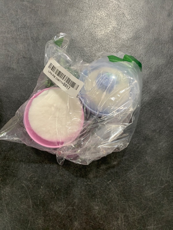 Photo 1 of Arroyner 2Pcs Baby Body Cosmetic Powder Puff Body Powder Puff and Container Case (Pink and Blue) (2pcs)