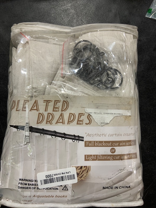 Photo 1 of PleatedDrapes Beige White Sheer Linen Curtains 96 Inches Long for Bedroom, Neutral Modern Window Pinch Pleat Living Room Curtain for Sliding Glass Doors Light Filtering with Hooks 40" x 96"x 2Panels