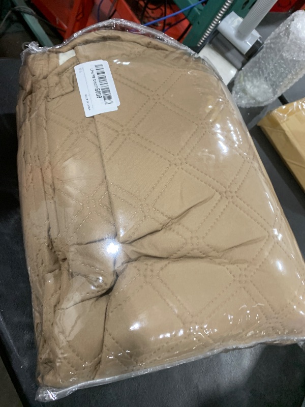 Photo 1 of Ruaozz Waterproof Recliner Sofa Cover 1-Piece Couch Covers for Reclining Couches Reclining Sofa Cover Washable Furniture Protector with Elastic Straps Pocket for Kids, Pets (Light Brown, 3 Seater)