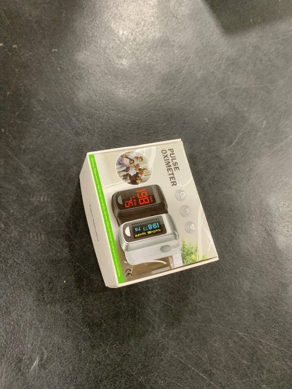 Photo 1 of Fingertip Pulse Oximeter Blood Oxygen Monitor Pulse Ox, Heart Rate and Fast Spo2 Reading Oxygen Meter with OLED Screen Included Batteries and Lanyard