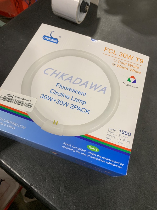 Photo 1 of CHKADAWA FCL30/30K Circular Fluorescent Light Bulbs T9 9 inch 30 Watts, Round FCL30EX-L 27K Circline Light Bulb FC9T9/KB 30W 830 3000K, 32030 WW Warm White, G10q 4 Pin Base, 2 Pack