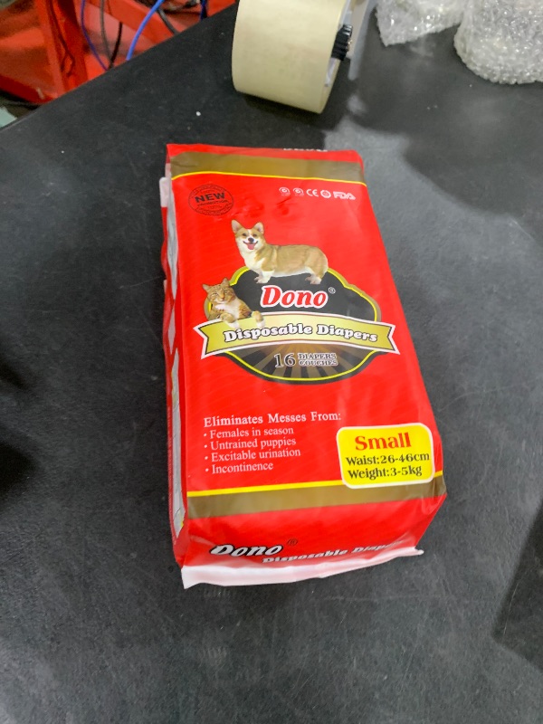 Photo 1 of Dono Disposable Pet Diapers for Female Dogs Super Absorbent Soft Heating and Pee Diapers Liners, Including 16 Pcs Puppy Diapers for Dogs and Cats