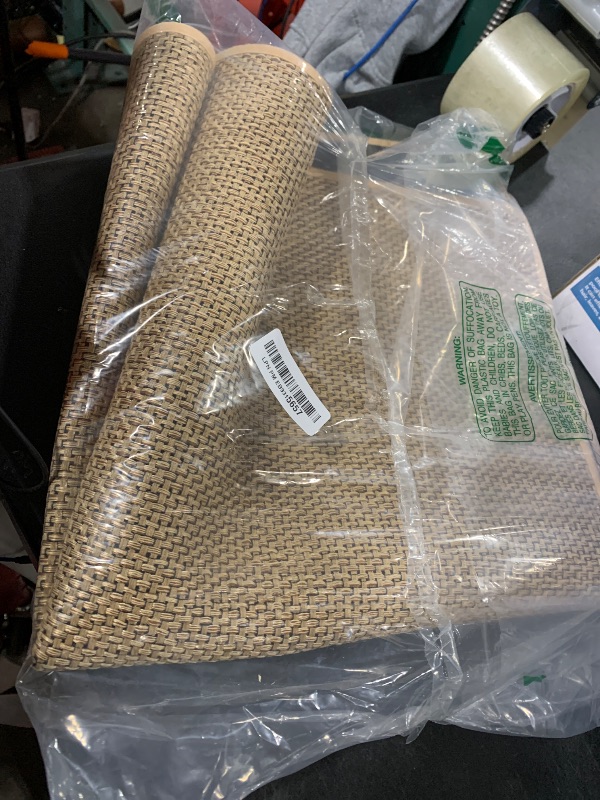 Photo 1 of Color&Geometry Front Door Mat Indoor 26"x47", Ultra Non Slip Rubber Backed Dirt Trapper, Low Profile Thin washable, Easy Clean Entry Entryway Rug Door Mat Indoor Entrance, Khaki (Rolled-up NO Creases)