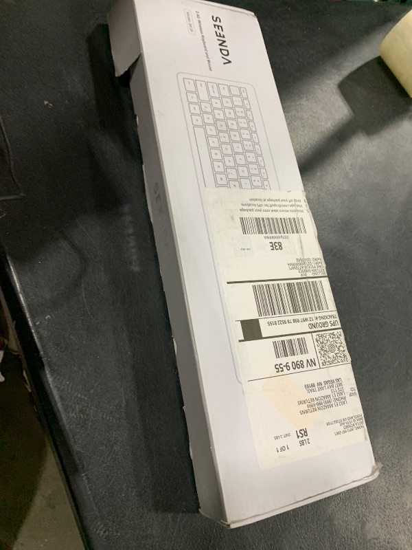 Photo 1 of Wireless Keyboard and Mouse Combo - Full Size Slim Thin Wireless Keyboard Mouse with Numeric Keypad 2.4G Stable Connection Adjustable DPI (White & Silver)