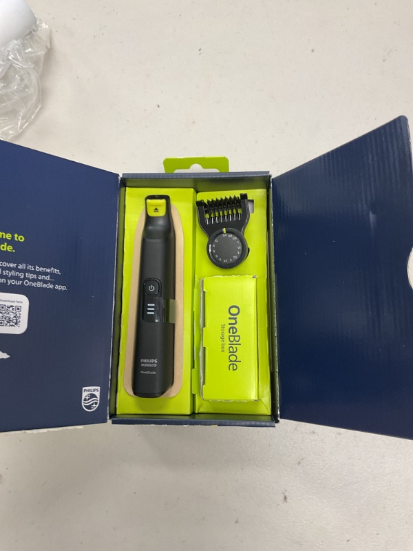 Photo 1 of Philips Norelco OneBlade Pro 360 Face + Body, Electric Shaver, Beard Trimmer and Body Groomer, with 360 Blade Technology, 14-Length Precision Comb, Body Kit, Soft Pouch, Model QP6542/70