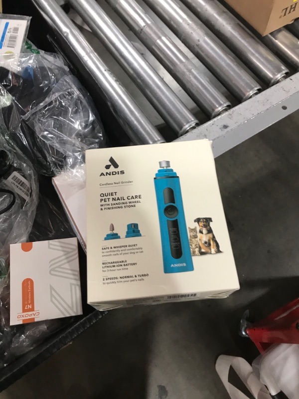 Photo 1 of Andis Professional 2-Speed Cord/Cordless Animal Nail Grinder with Rechargeable Lithium-Ion Battery, Blue, 561553