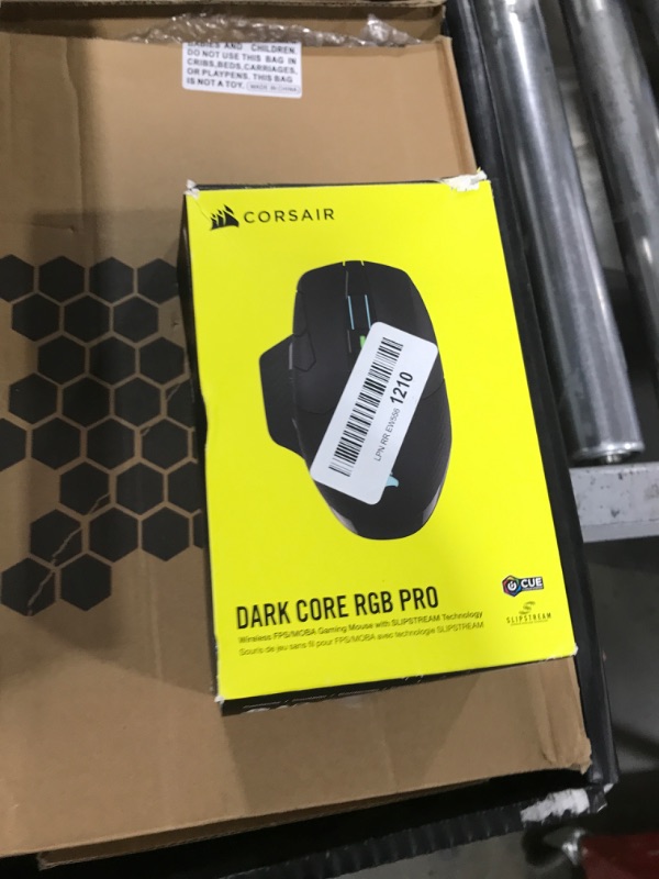 Photo 1 of Corsair Dark Core RGB Pro, Wireless FPS/MOBA Gaming optical Mouse with SLIPSTREAM Technology, Black, Backlit RGB LED, 18000 DPI, Optical,CH-9315411-NA