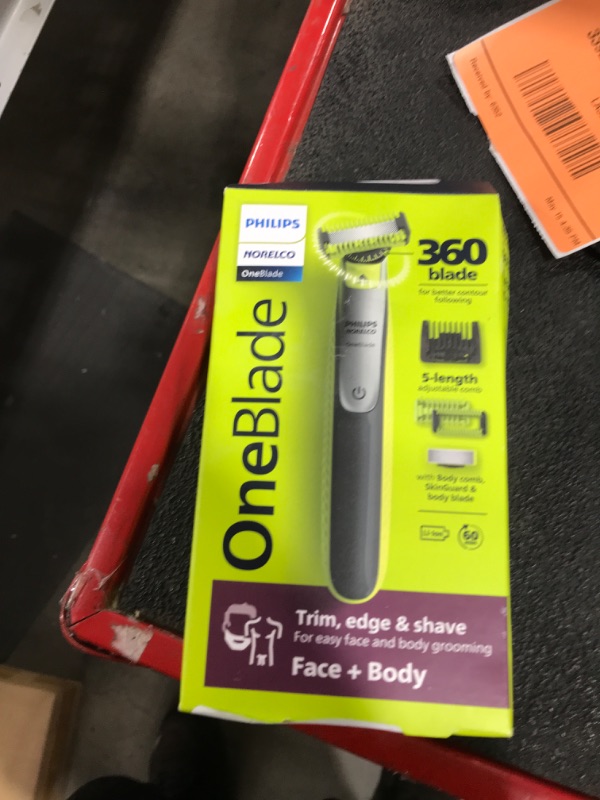 Photo 1 of Philips Norelco OneBlade 360 Hybrid Face + Body, Electric Beard Trimmer, Shaver and Body Groomer, with 360 Blade Technology, 1x 360 Blade for Face, 5in1 Adjustable Comb, 1x Body Kit, Model QP2834/70