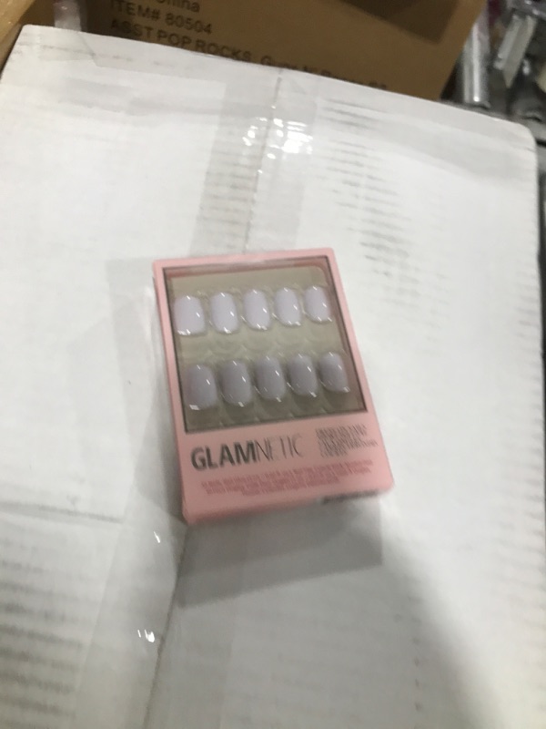Photo 1 of Glamnetic Press On Nails - Lilac Gray | Opaque Pale Light Lilac Gray Short Squoval False Nails, Reusable Stick On Fake Nails with Glue | Salon Quality | 15 Sizes - 30 Nail Kit