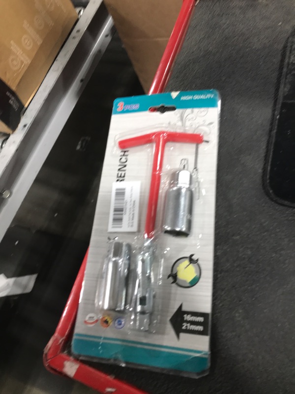 Photo 1 of smilfuy Spark Plug Socket Wrench T-Handle16mm (5/8") & 21mm (13/16") Remover Installer, Universal Spark Plug Wrench Removal Tool for Motorcycles, Lawn Mowers, Small Motor Vehicles