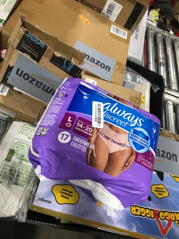 Photo 1 of Always Discreet Adult Incontinence & Postpartum Underwear for Women, Maximum, Large, 17 Count (Packaging May Vary)