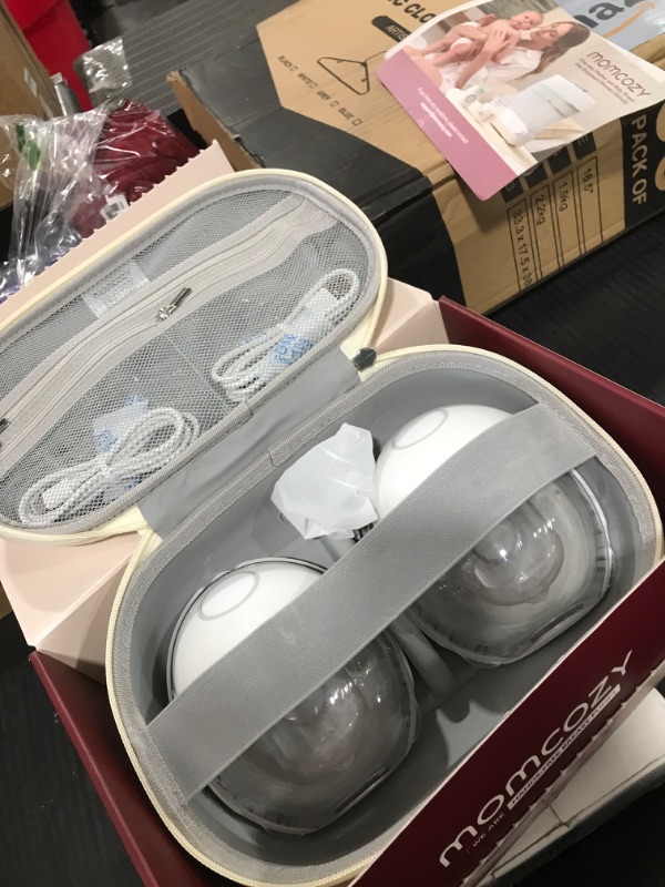 Photo 1 of Momcozy Breast Pump Hands Free Mobile Style | M6, Wearable Breastfeeding Pump Ideal Rhythm for More Milk, DoubleFit Flange More Fit & Discreet with 3 Modes & 9 Levels, 24mm - 2 Pack Quill Gray