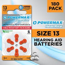 Photo 1 of power max size 13 hearing aide batteries 8 count