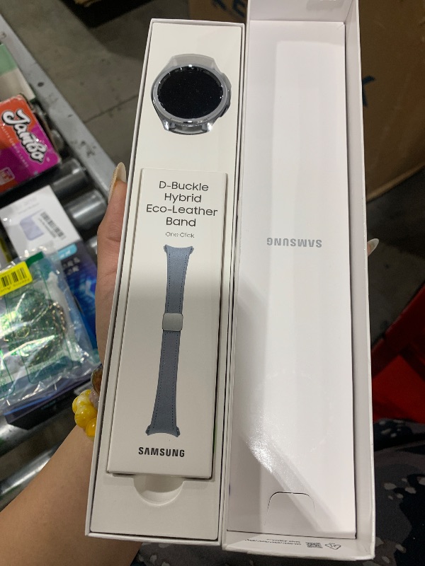 Photo 1 of SAMSUNG Galaxy Watch 6 Bespoke Edition 43mm Exclusive Bluetooth Smartwatch, Health, Fitness, Sleep, HR Tracker, Improved Battery, Sapphire Crystal Glass, US Version, Silver D-Buckle Band, Hybrid Blue